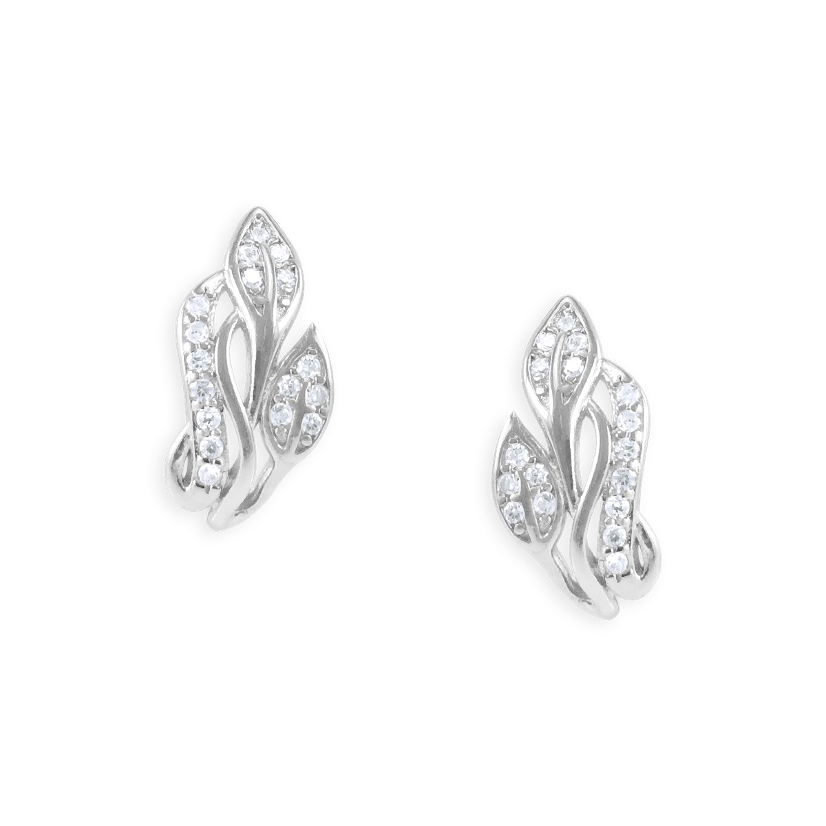 Boucles d'oreilles en argent 925 rhodié avec oxydes de zirconium