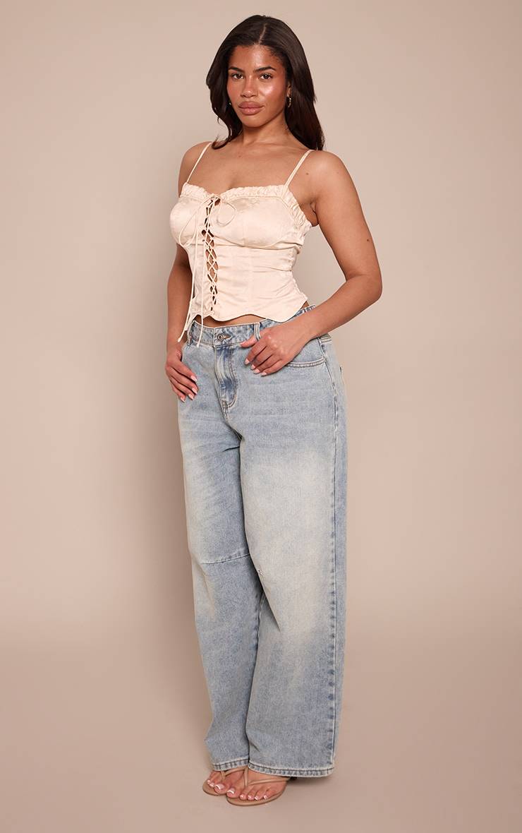 Crème Top Corset Jacquard Sculptant