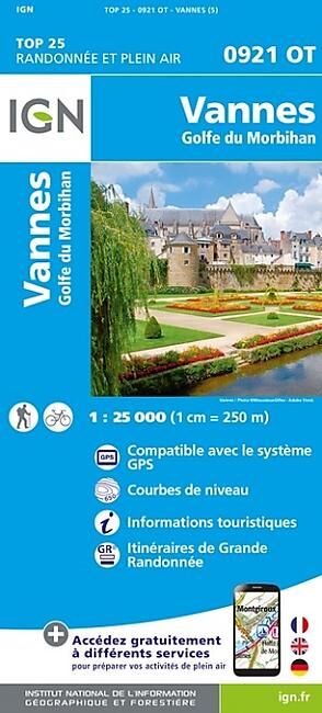 IGN - TOP 25 0921 OT VANNES 1 25 000
