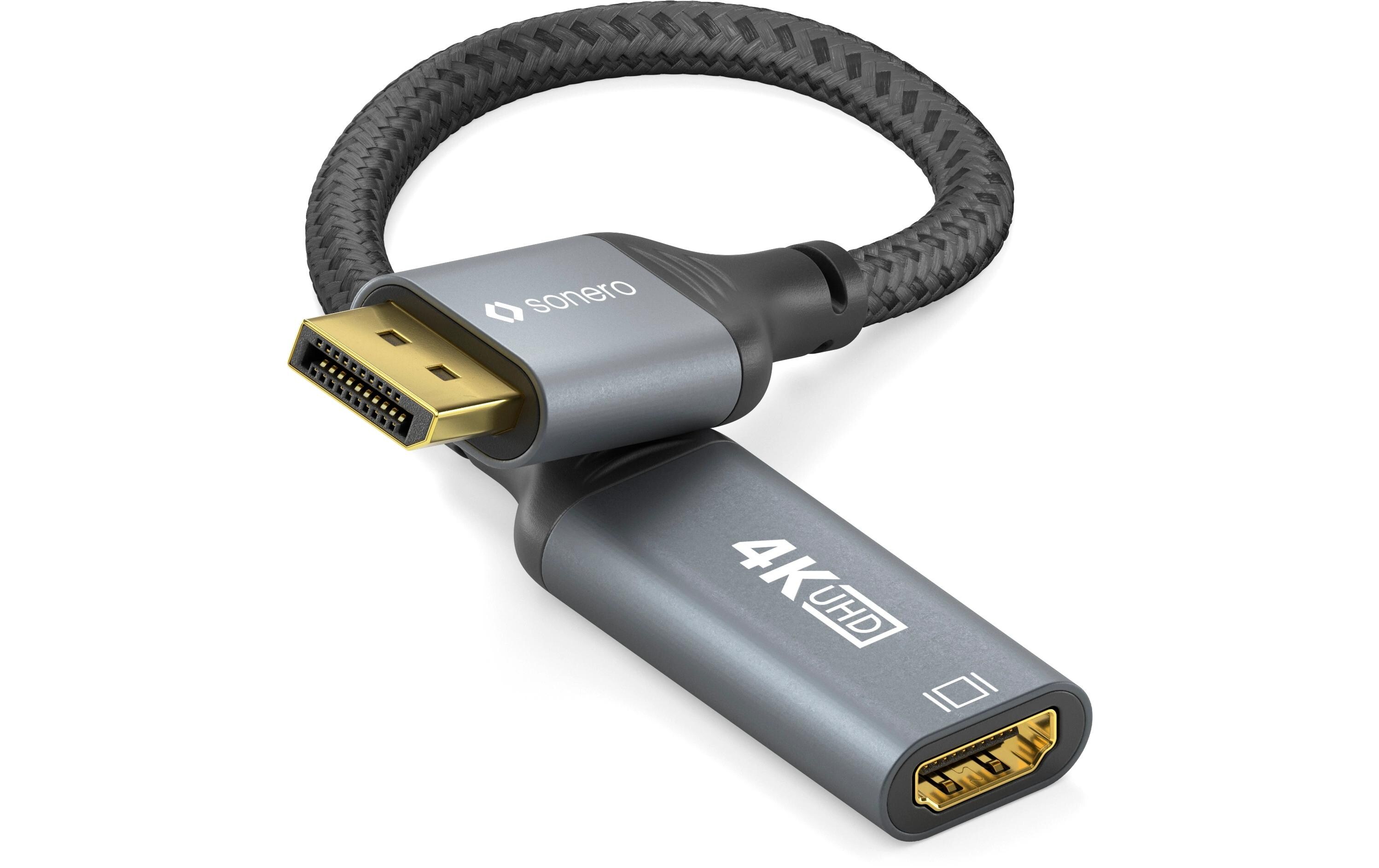Adapterkabel DisplayPort - HDMIDisplayPort auf HDMI Adapter - 4K60 - grau/schwarz - 0.10m