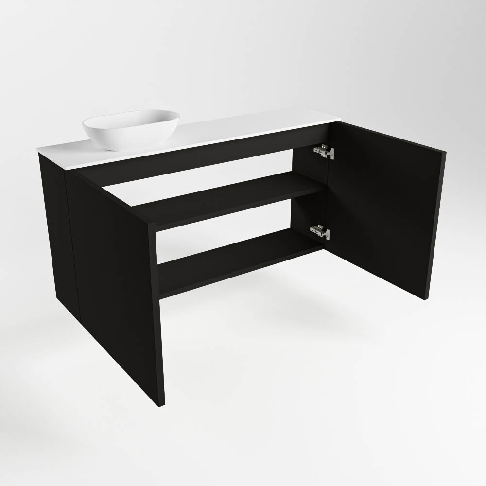 Mondiaz Fowy toiletmeubel 100cm urban met witte waskom links zonder kraangat