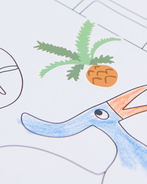 album à colorier avec autocollants dinos 3+