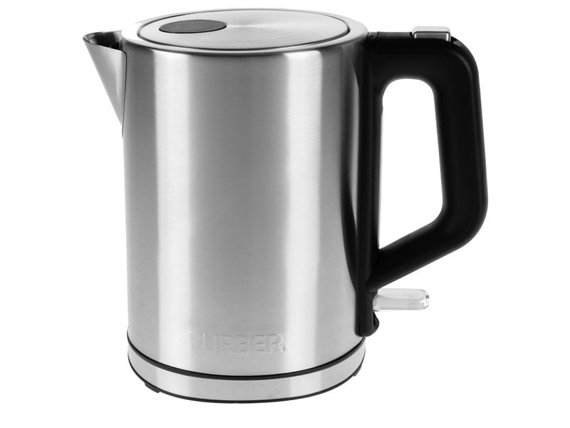FURBER Wasserkocher Premium 1 l, Edelstahl Edelstahl Wasserkocher mit grosser Deckelöffnung