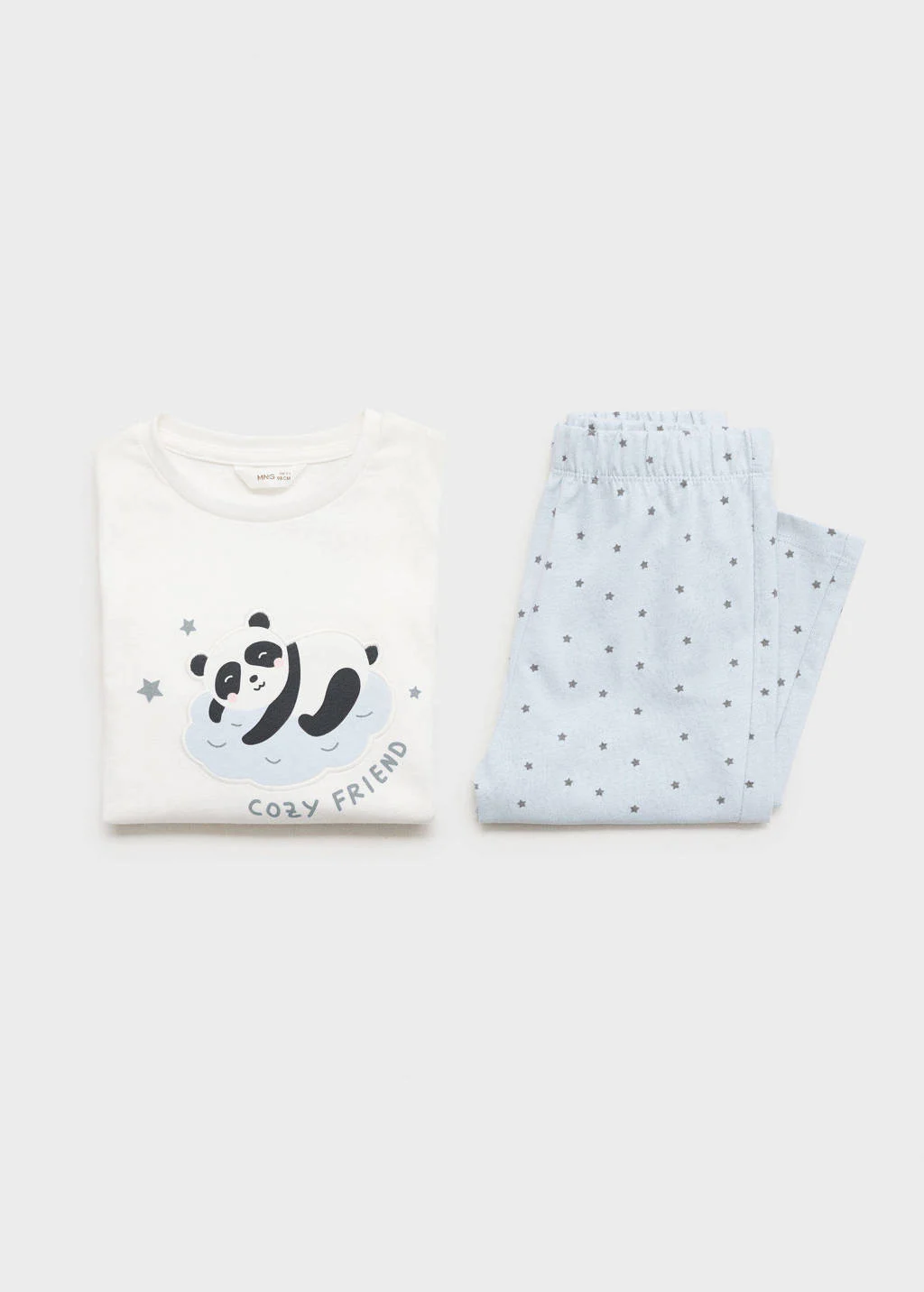 Mango Kids pyjamaset lichtblauw/wit