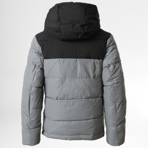 Doudoune Capuche Enfant Réfléchissant 221KD-55 Gris Argenté Noir