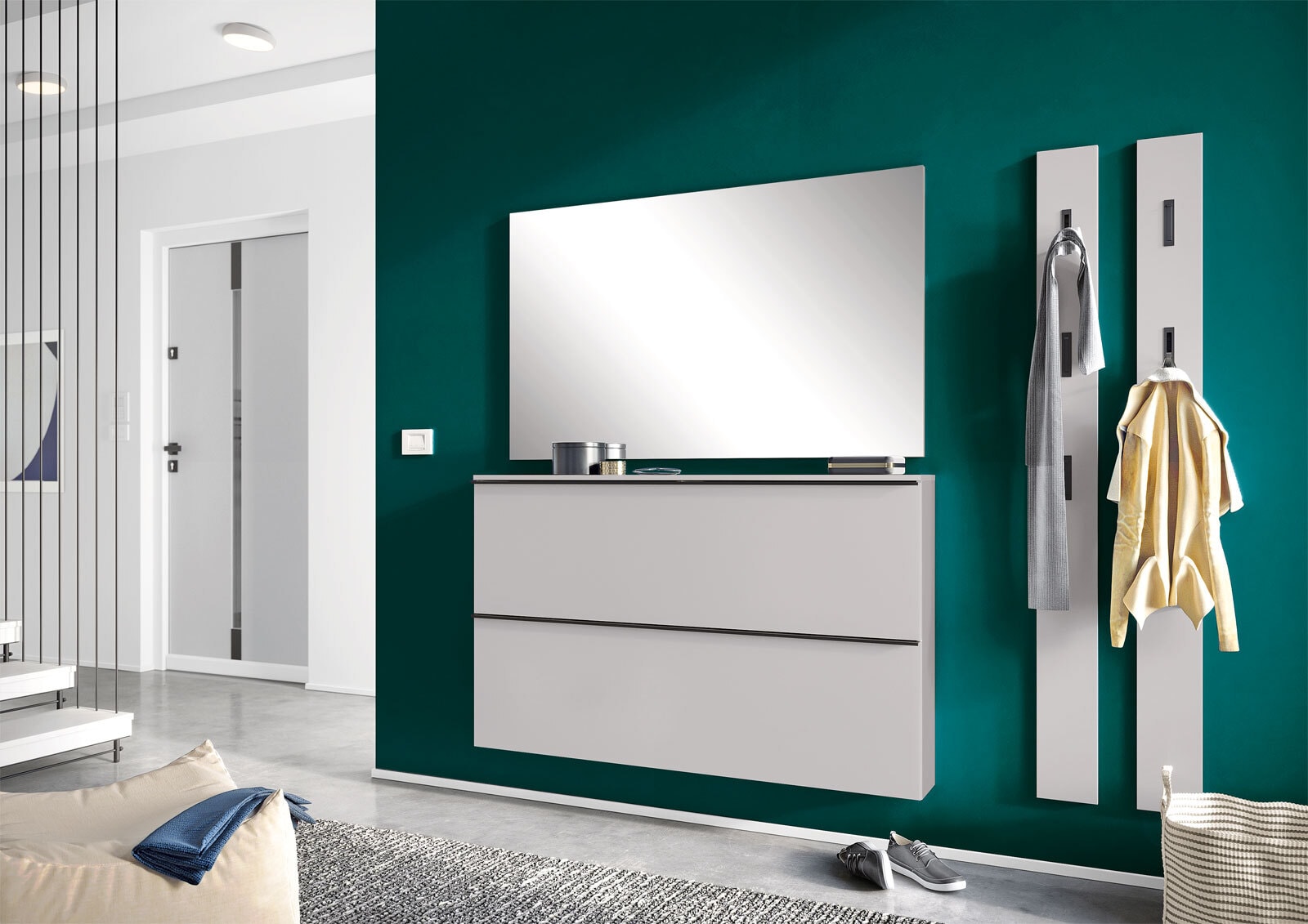 vito Garderobenpaneel SOLINO 15 x 170 cm Steingrau /Schwarz