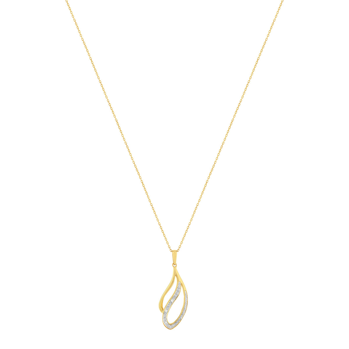 Collier or 375 2 tons diamants 45 cm avec anneau de raccourcissement à 42 cm