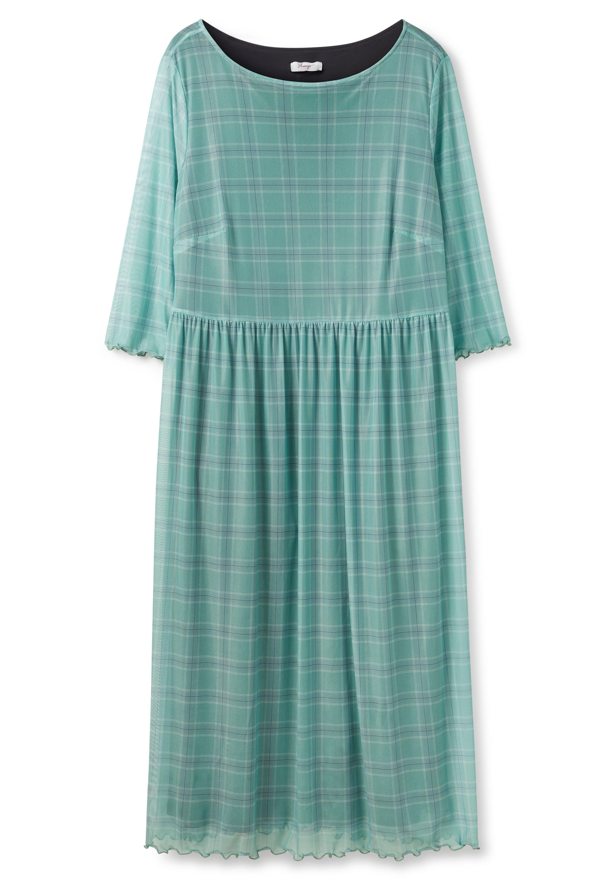 Meshkleid mit Karomuster, gefüttert