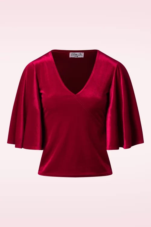 Vintage Chic for Topvintage Verona fluwelen top in rood