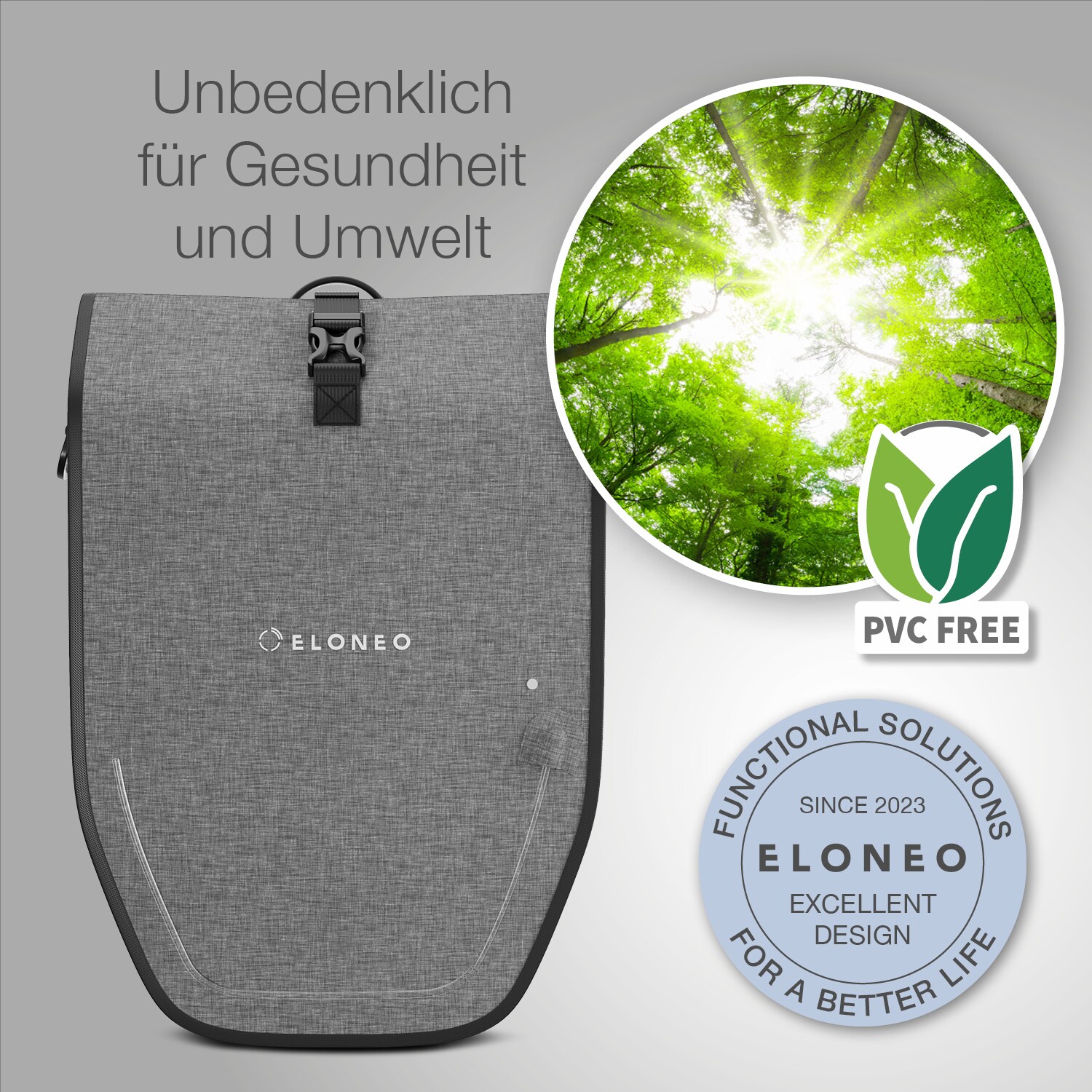 eloneo Fahrradtaschen wasserdicht mit LED 20L