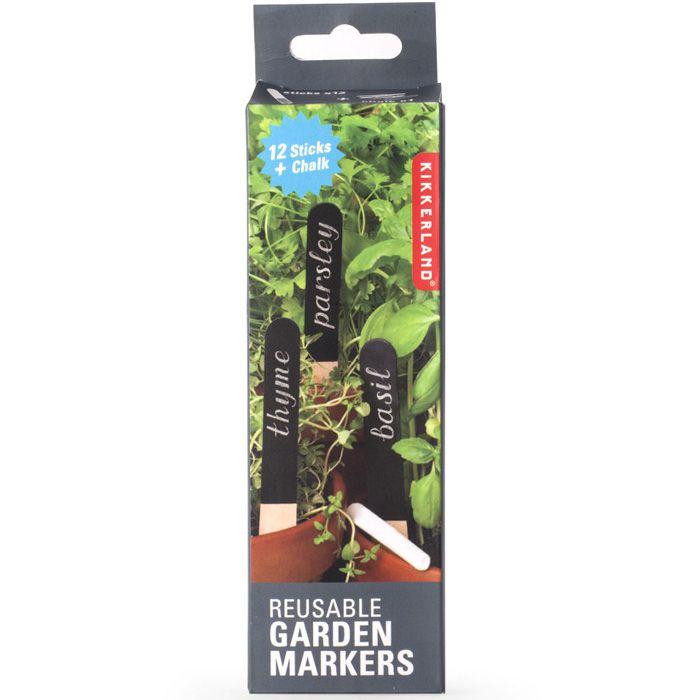 12 marque-plantes en ardoise Kikkerland Design
