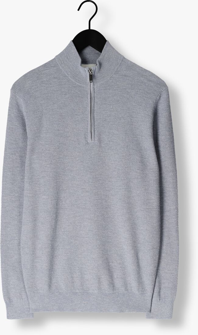 grijze profuomo trui pullover half zip twinkle slub