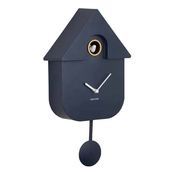 Present Time Horloge à pendule Modern Cuckoo | Bleu
