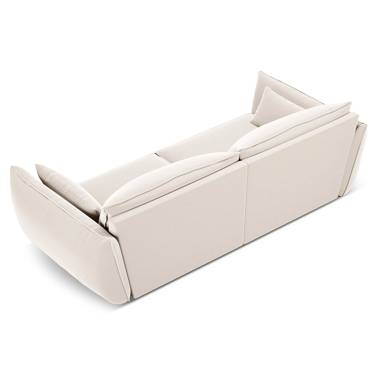 Mazzini Sofas Canapé Velours Vanda 3 Places beige clair - 208x100x85 cm