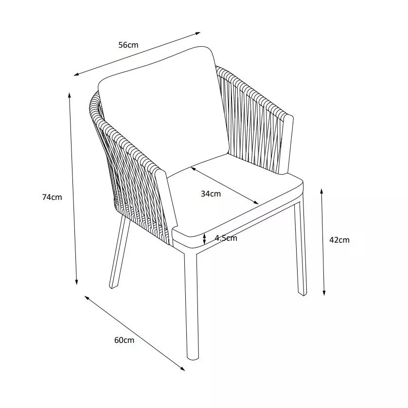 Lot de 2 fauteuils de jardin en aluminium Amalfi Gris anthracite