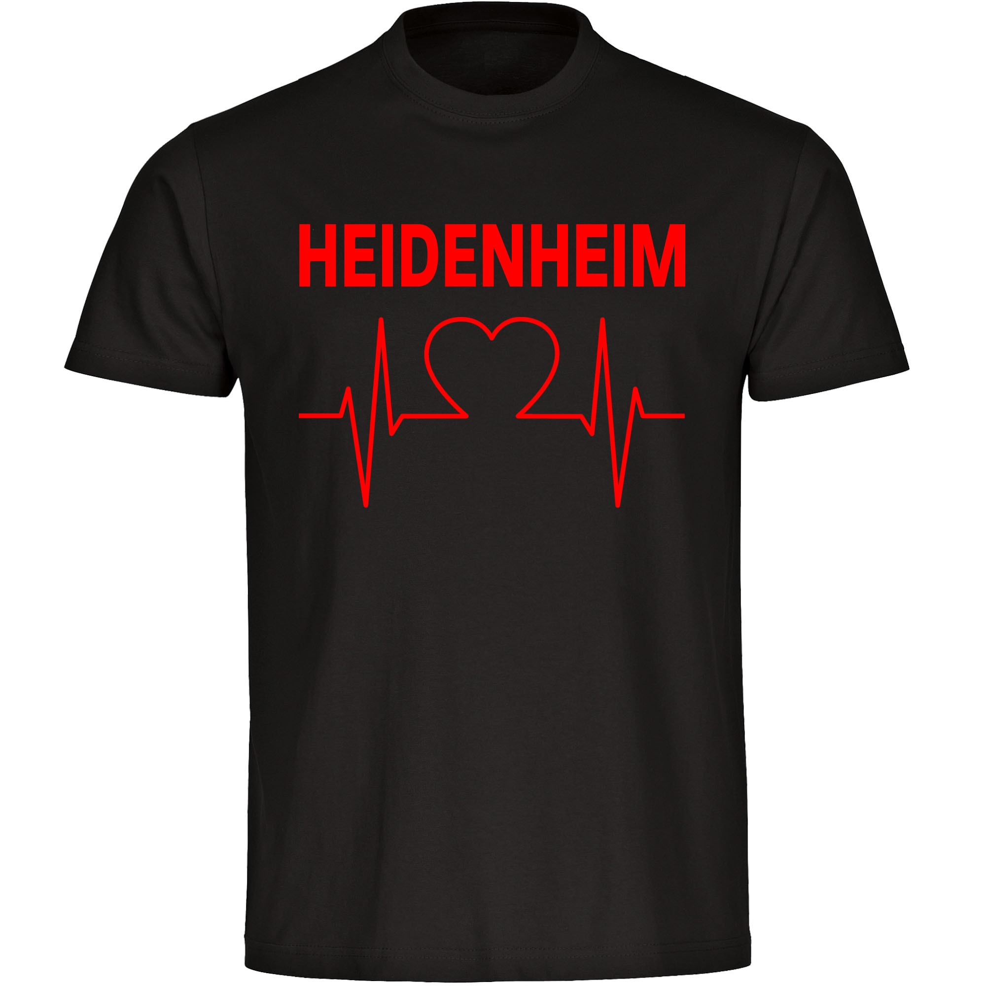 multifanshop® Kinder T-Shirt - Heidenheim - Herzschlag - Druck rot