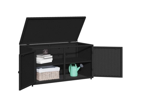VIDAXL - Armoire de jardin Armoire de rangement jardin noir 110x55x60,5 cm résine tress...