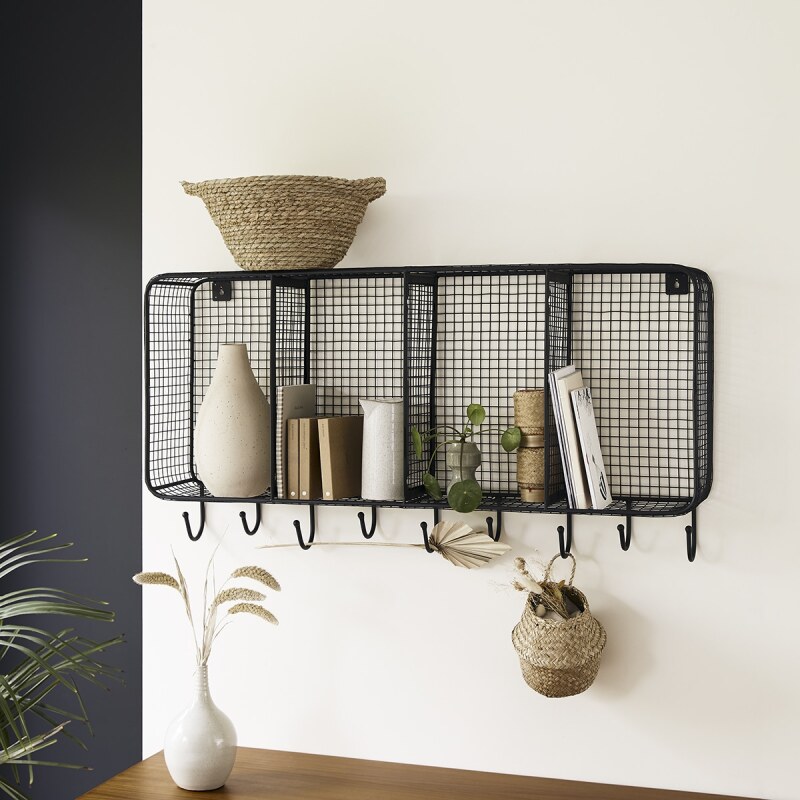 Patère en métal 4 niches Sona H 54 x L 103 x P 19 cm