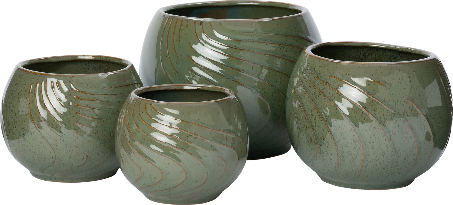 Intratuin bloempot Dorit groen D 16 H 12 cm
