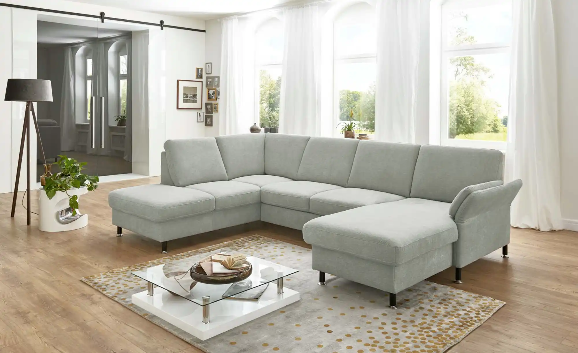 meinSofa Wohnlandschaft aus Flachgewebe Veit