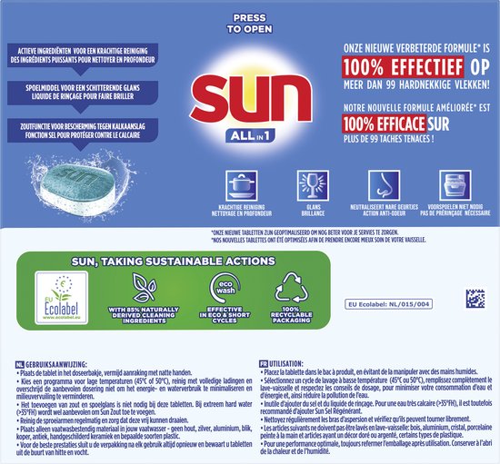 Sun Vaatwastabletten All-In-1000Mlemon (46 stuks)