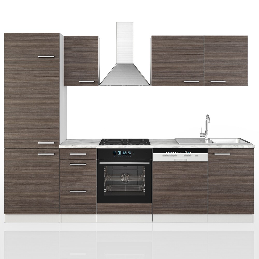 Vicco Küche 270 cm Küchenzeile Küchenblock EinbaukücheEdelgrau