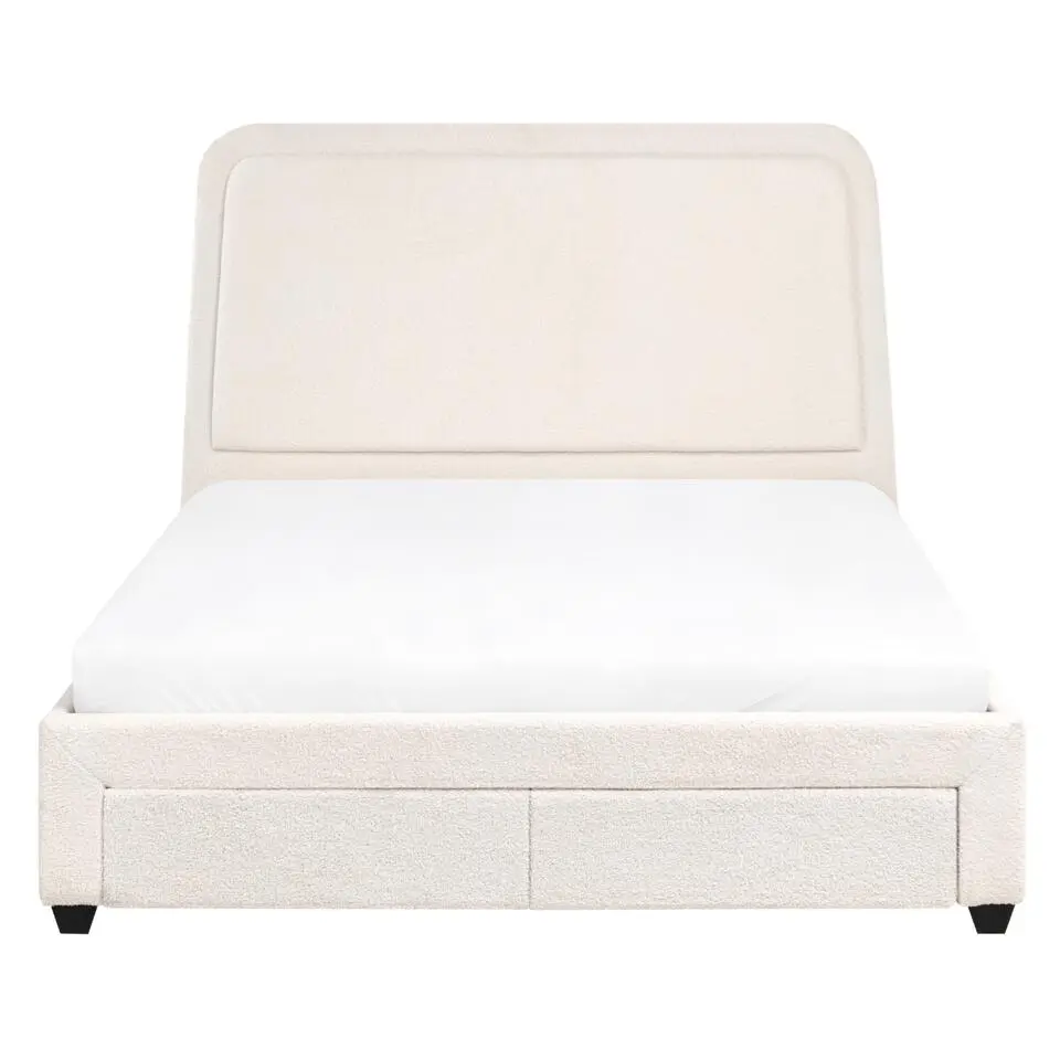 SARDENT - Tweepersoonsbed - Off-white - 140 x 200 cm - Bouclé