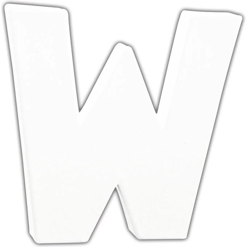 Petite lettre W 12cm - Blanc