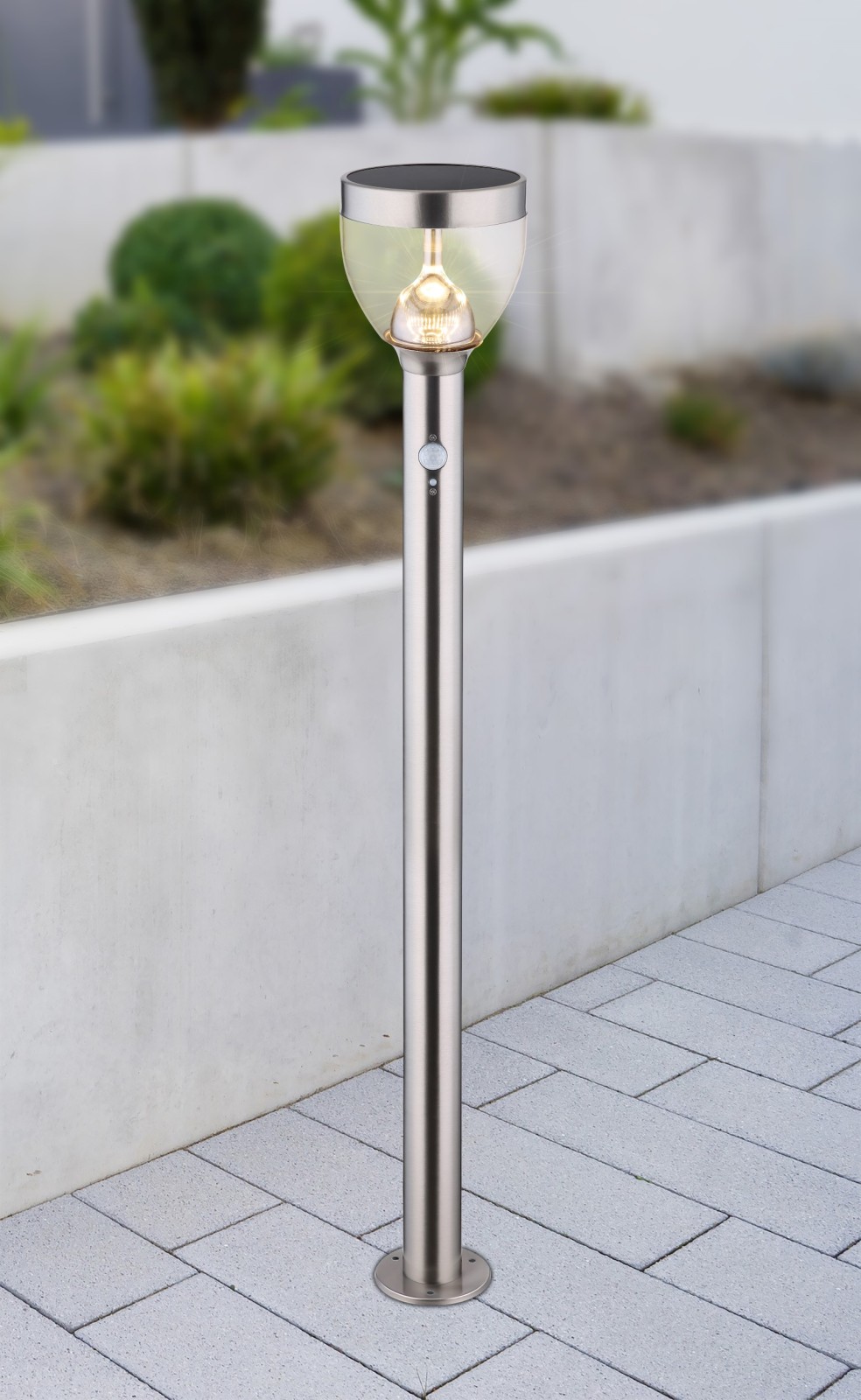 Solarleuchte - Edelstahl - 95 cm hoch