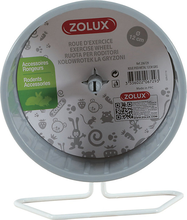 Roue d'exercice avec pied métal ø12 cm Zolux gris