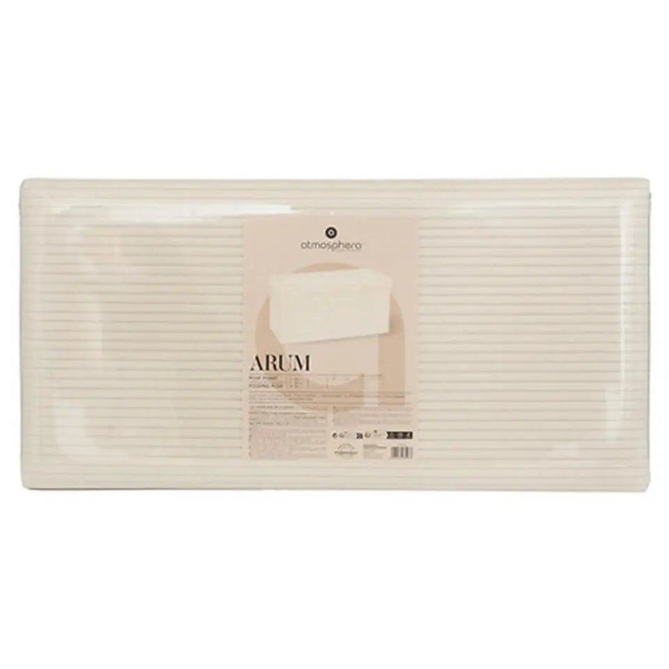 Atmosphera Hocker/poef Ribcord opvouwbaar - wit - 76x38cm