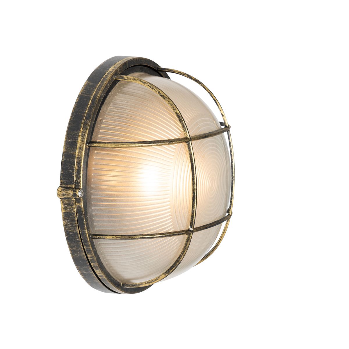 Industriële buitenwandlamp antiek goud IP44 - Hanneke