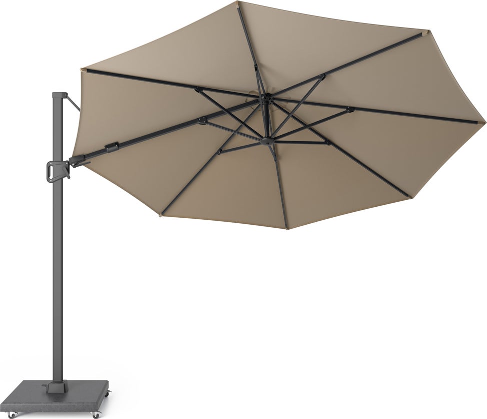 Platinum zweefparasol Merida Plus taupe 35+UV D 350 cm