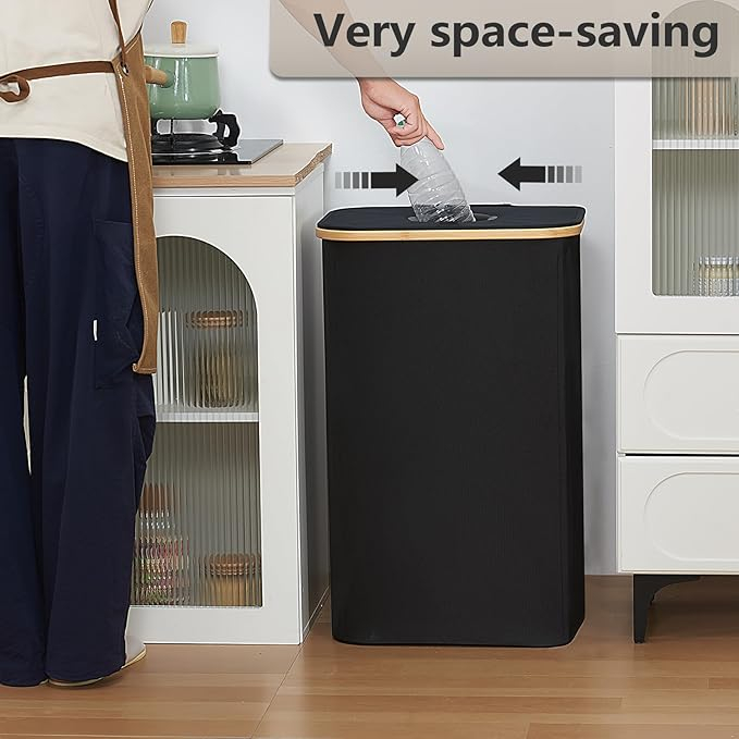 (720x445mm) Oxford Pfandflaschen Organizer Recycling Behälter PET Flaschen Sammler mit Herausnehmbarem Beutel - Schwarz