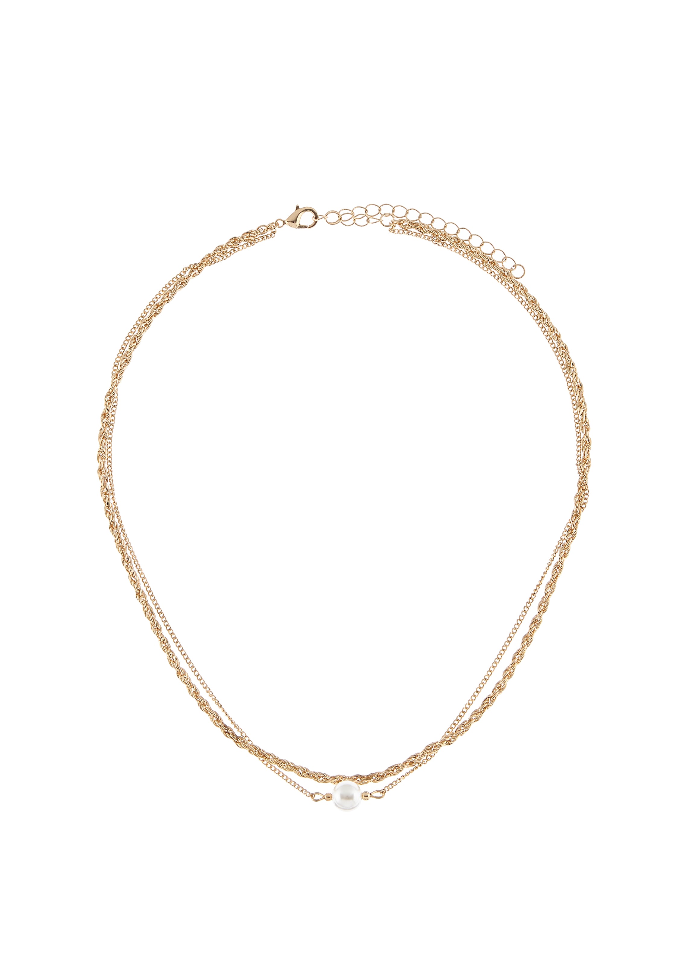 LASCANA Edelstahlkette in Layer Optik mit Perle, doppelte Kette