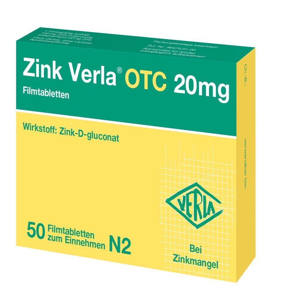 Zink Verla OTC 20 mg Filmtabletten