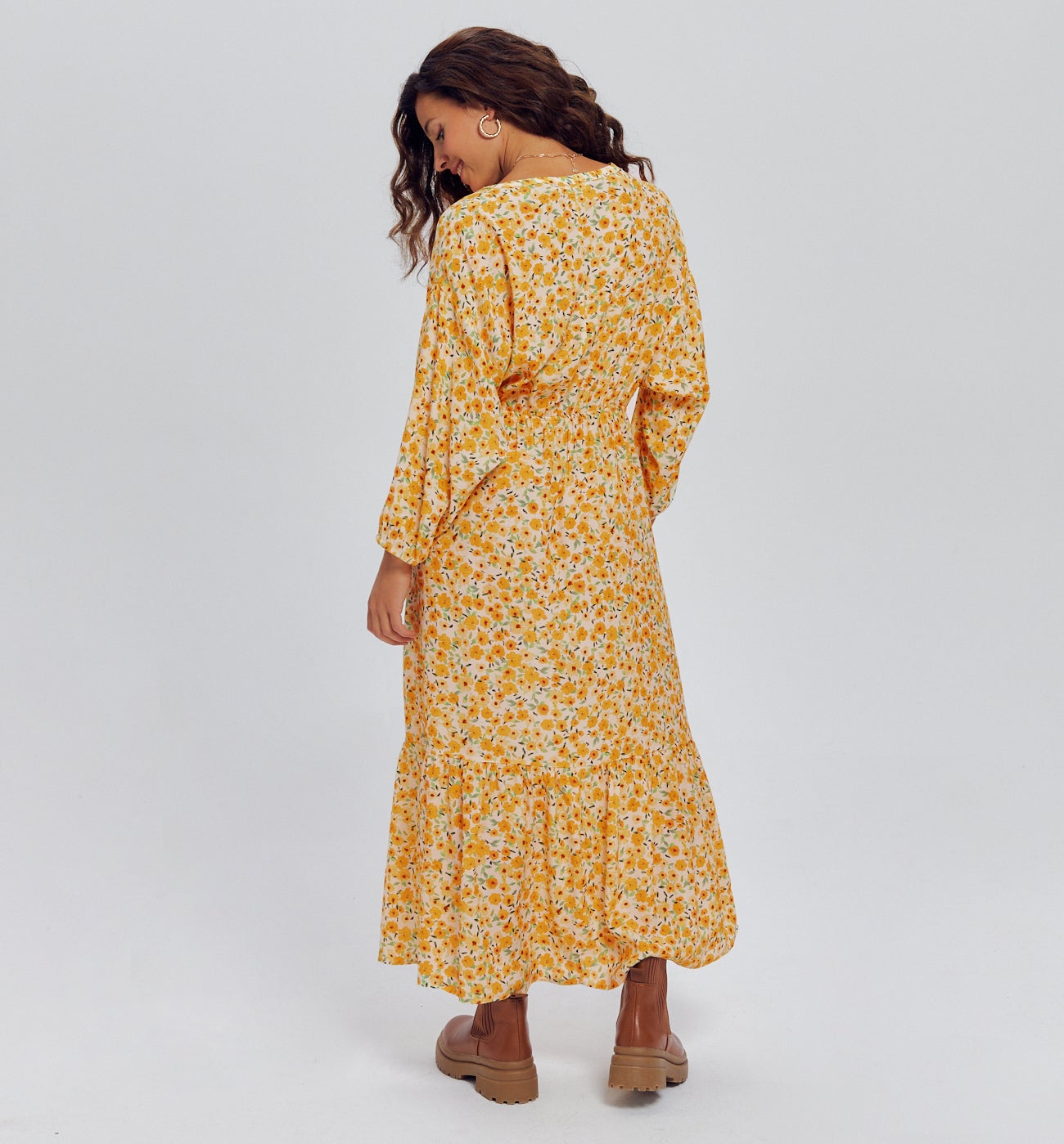 Robe longue imprimée Femme - Imprimé écru