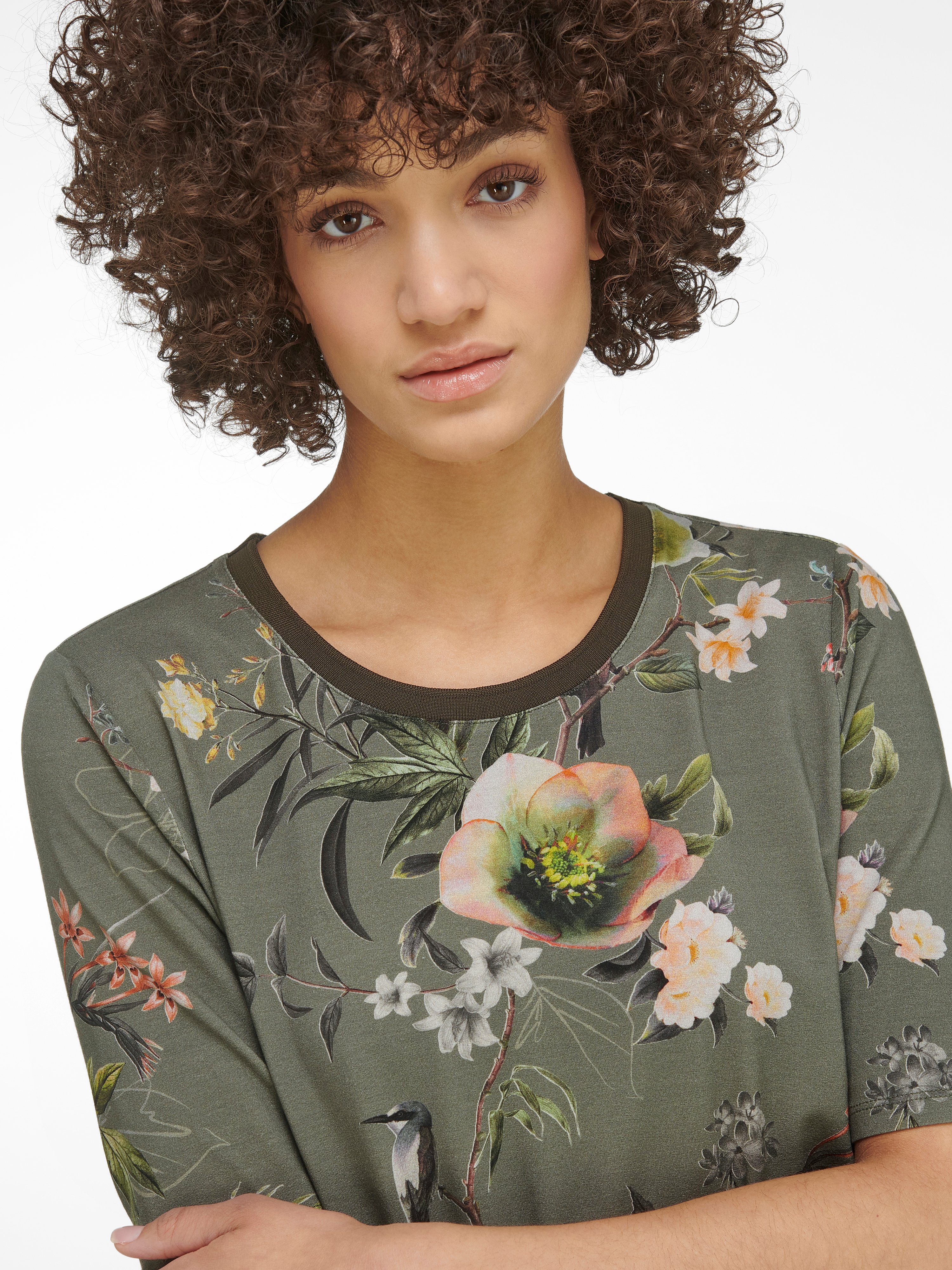 Rundhals-Shirt mit 1/2-Arm