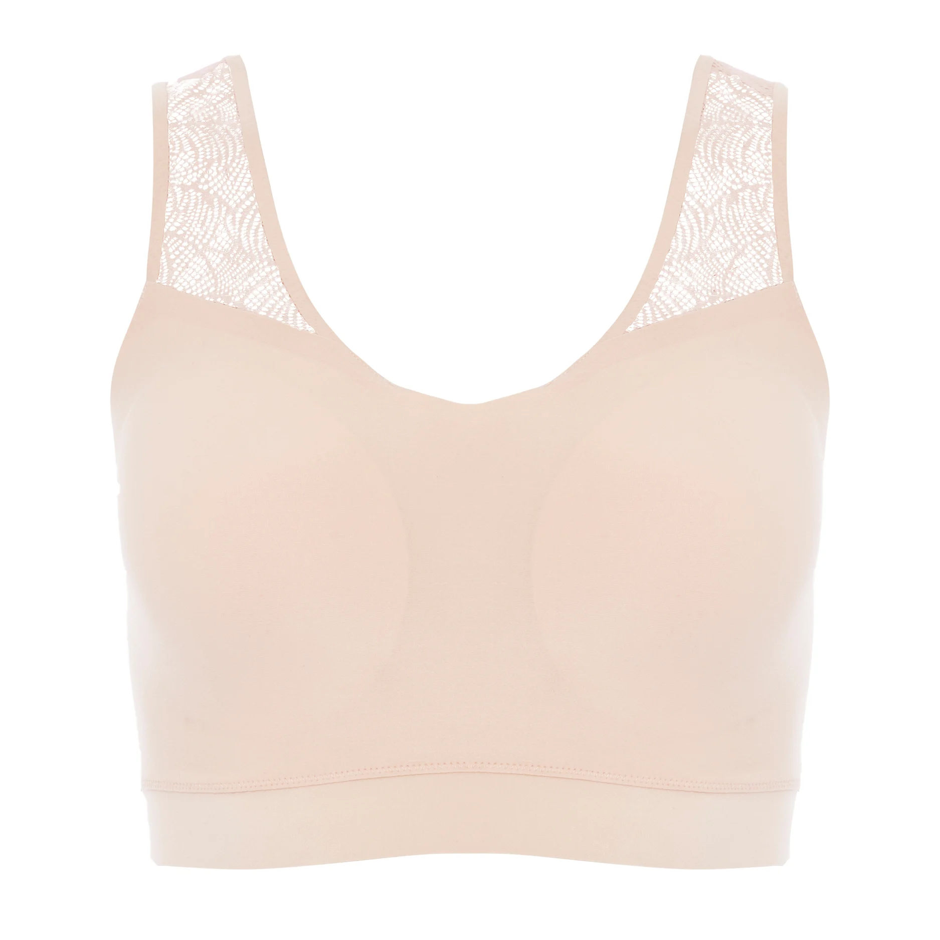 SOFTSTRETCH - Brassière coques dentelle | Beige