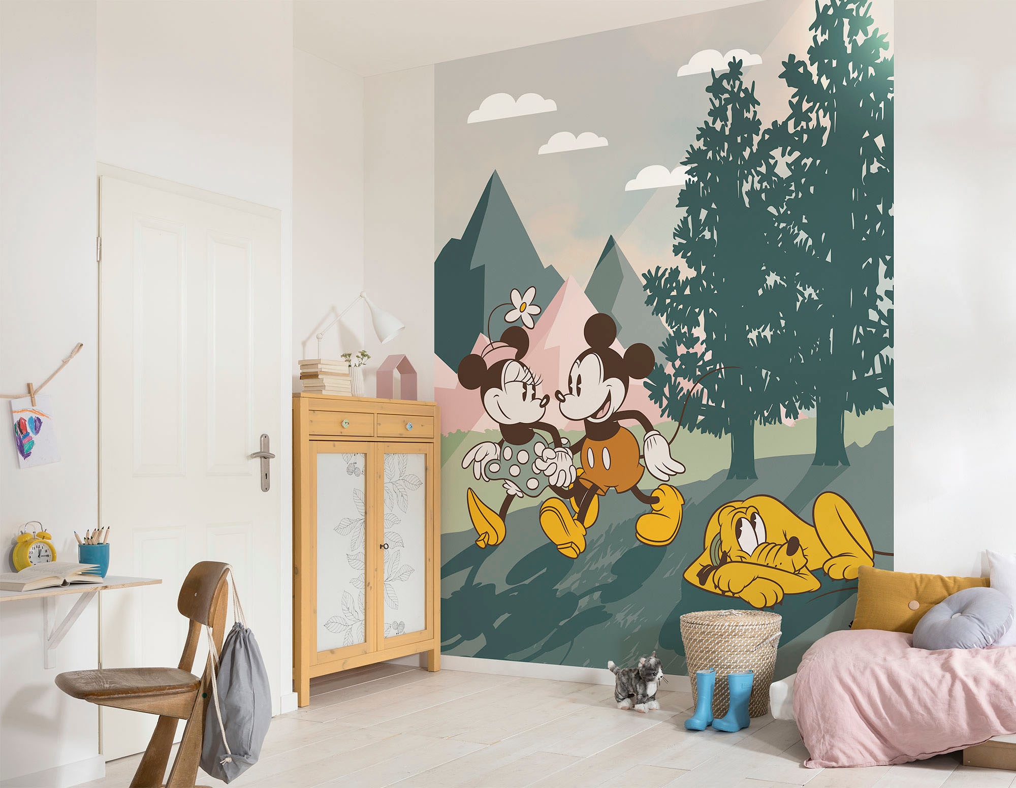 Komar Fototapete »Digitaldruck Vlies -  Mickey & Minnie Embrace Nature« bedruckt glatt Kinderzimmer