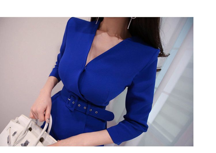 Cassidy - 3/4-mouw peplum jumpsuit