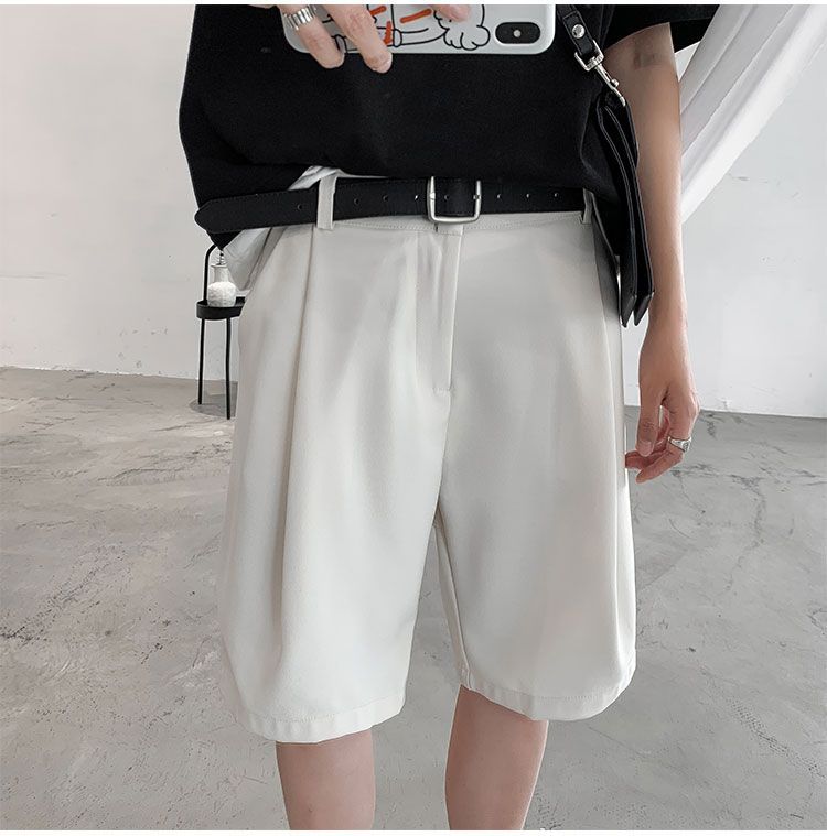 Whyessa - Effen shorts met rechte pijpen