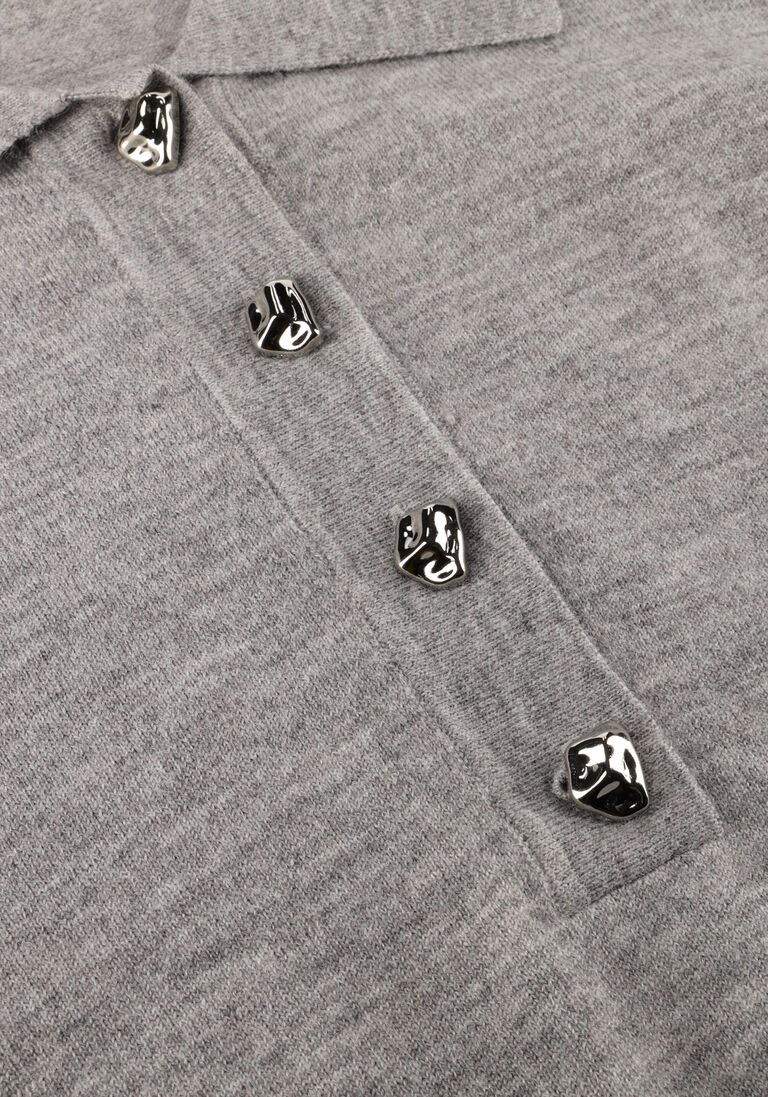 grijze co'couture trui mila polo knit