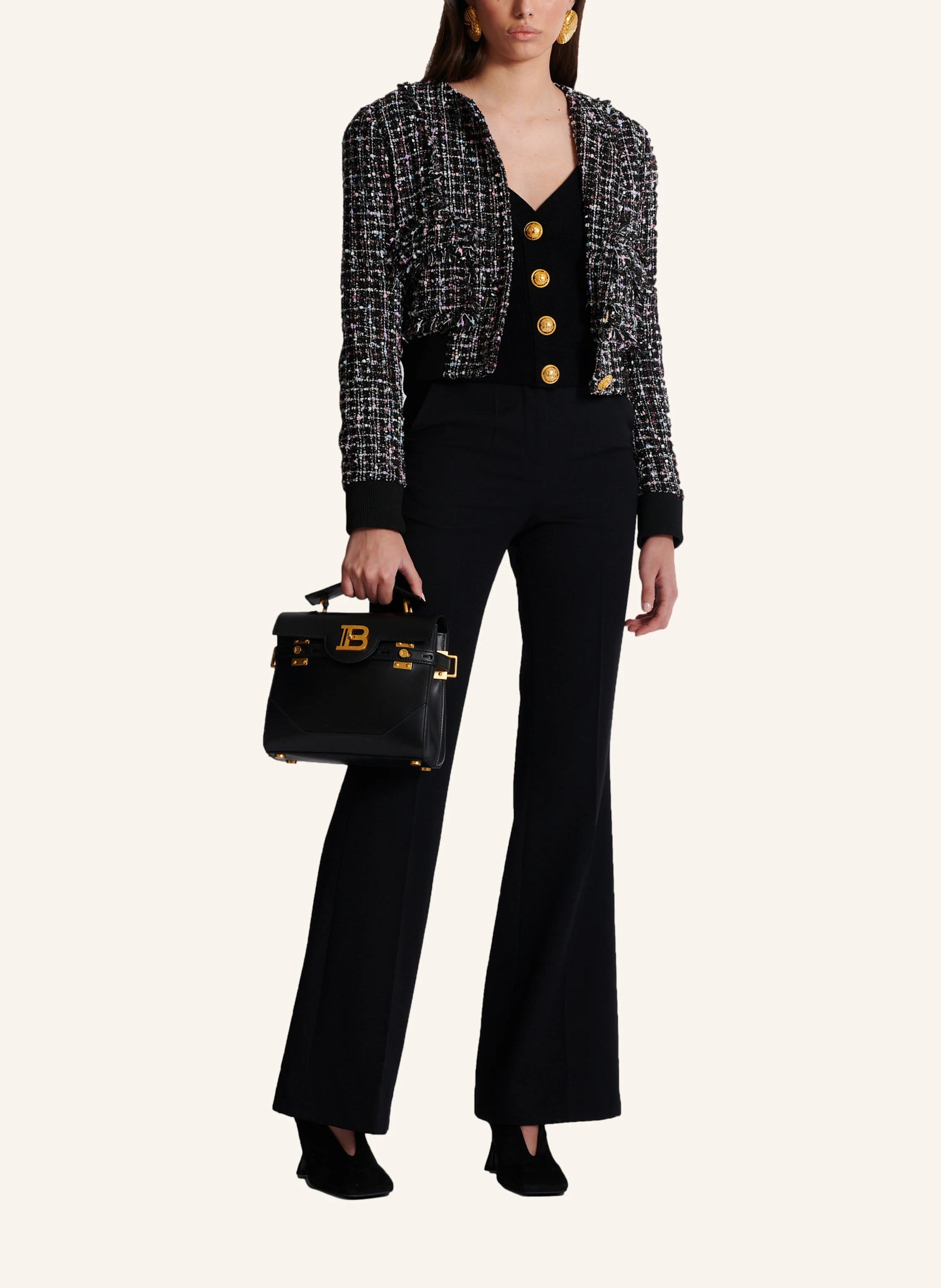 BALMAIN Tasche B-Buzz 23 aus Glattleder