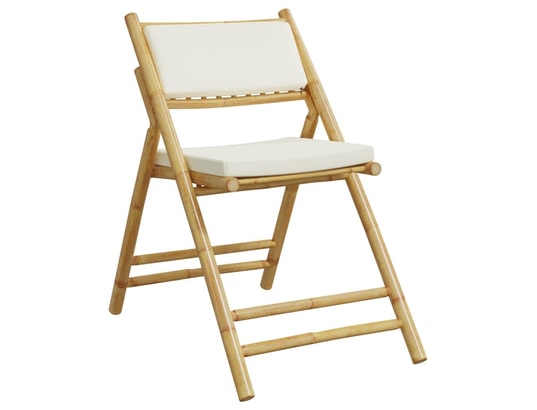 VIDAXL - Chaise pliante Chaises de bistro pliantes lot de 2 et coussins blanc crème