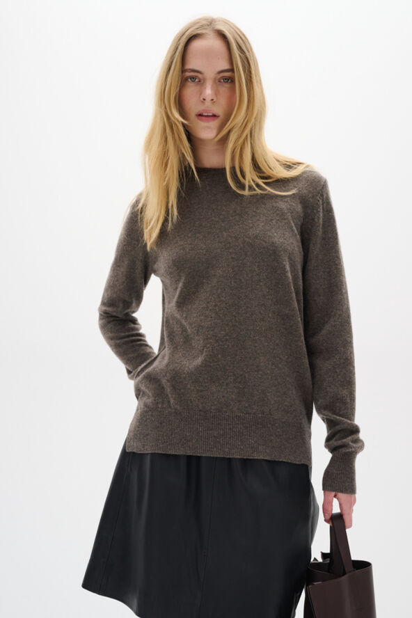 InWear LukkaIW Crew-neck Pullover Premium - 100% Cashmere Brown melange
