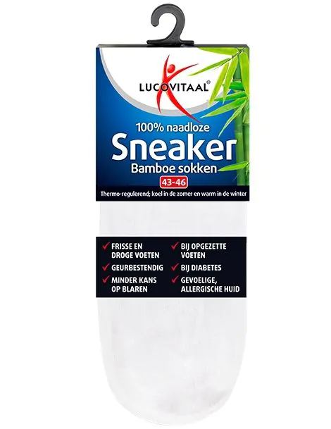 Bamboe Sneakersok Wit 3 paar