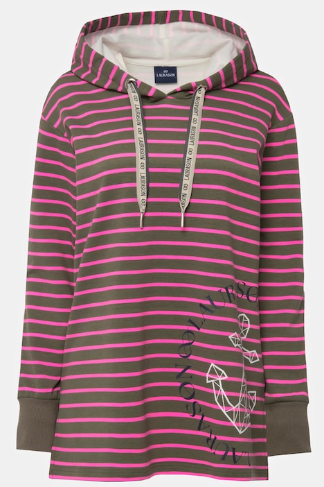 Hoodie, Ringel Sweater, Anker Print, Langarm