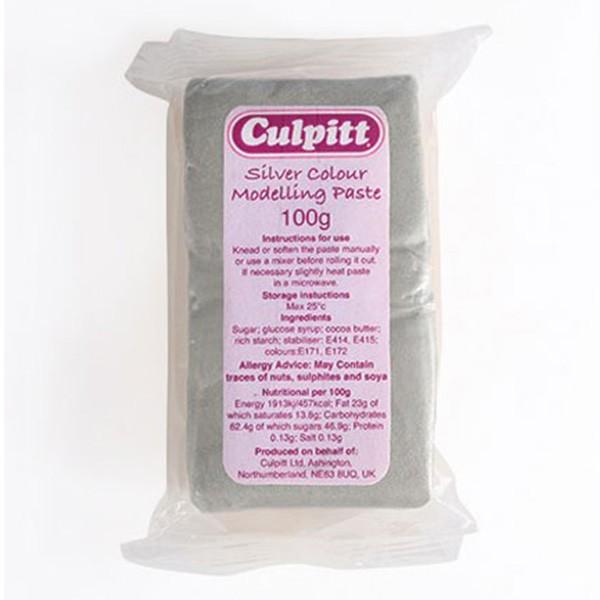 Pâte à sucre argentée 100 g CakeSupplies