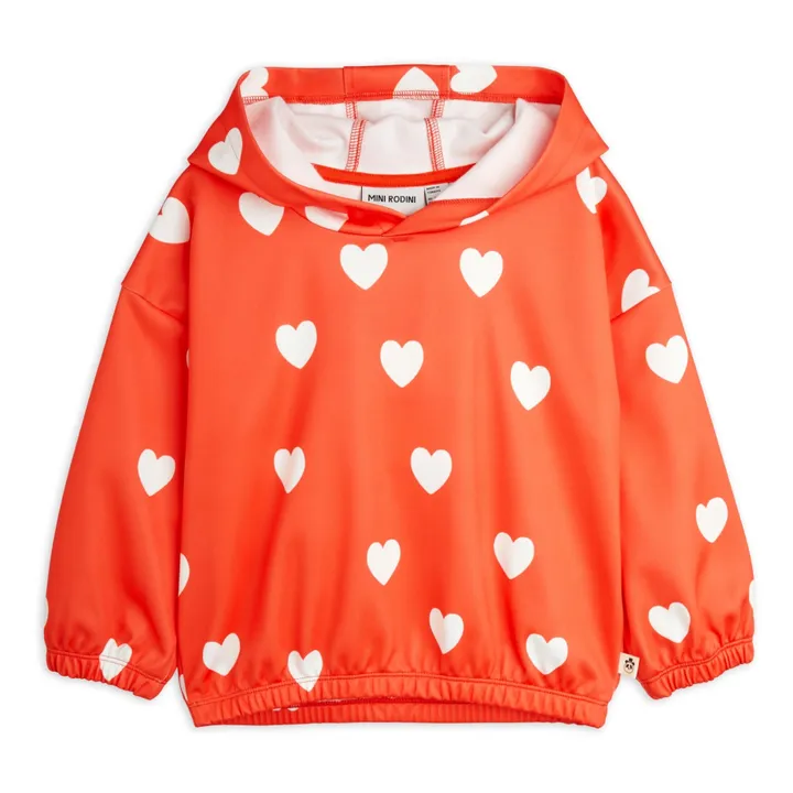 Mini Rodini Hoodie Cœur Matière Recyclée | Rouge